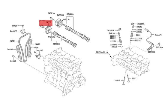 অটো ওসিভি ভালভ হুন্ডাই কিয়া জ্বালানি নিয়ন্ত্রণ ভালভ 24355-03HA0 আইওনিক এলান্ট্রা নিরো